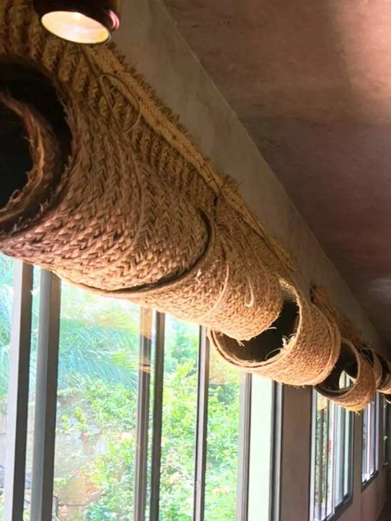 Decoración con persianas de esparto